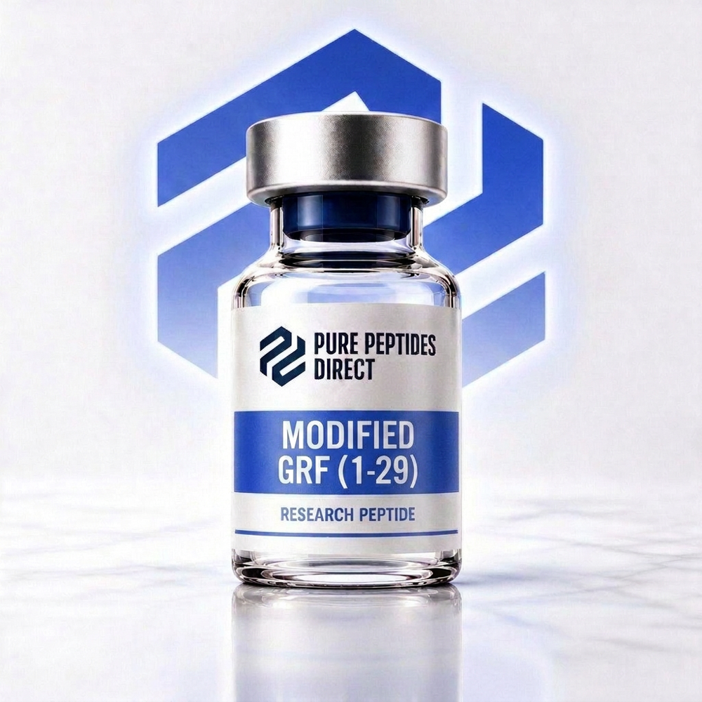 Modified GRF (1-29) 2mg (aka CJC-1295 w/o DAC) research peptide vial
